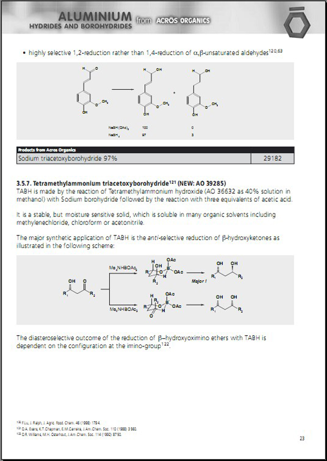 Tetramethylammonium triacetoxyborohydride121(NEW:AO39285)